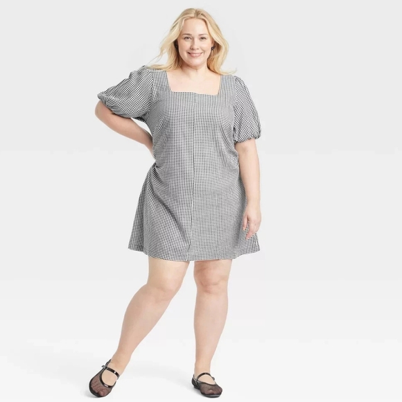 a new day Dresses & Skirts - NWT Black Gingham Mini Sundress Size 26